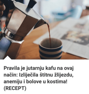 Pravila je jutarnju kafu na ovaj način PA JE IZLIJEČILA ŠTITNU, anemiju i bolove u kostima! (FOTO)