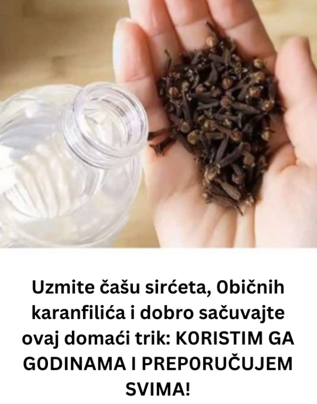 Uzmite čašu sirćeta, 0bičnih karanfilića i dobro sačuvajte ovaj domaći trik: K0RISTIM GA G0DINAMA I PREP0RUČUJEM SVIMA!