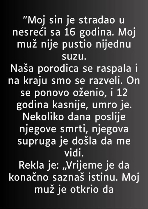 “Moj sin je stradao u nesreći sa 16 godina…”
