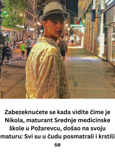 Zabezeknućete se kada vidite čime je Nikola, maturant Srednje medicinske škole u Požarevcu, došao na svoju maturu: Svi su u čudu posmatrali i krstili se