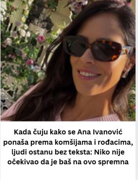 Kada čuju kako se Ana Ivanović ponaša prema komšijama i rođacima, ljudi ostanu bez teksta: Niko nije očekivao da je baš na ovo spremna