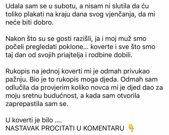 “Udala sam se u subotu, a nisam ni slutila da ću toliko plakati na kraju dana svog vjenčanja…”