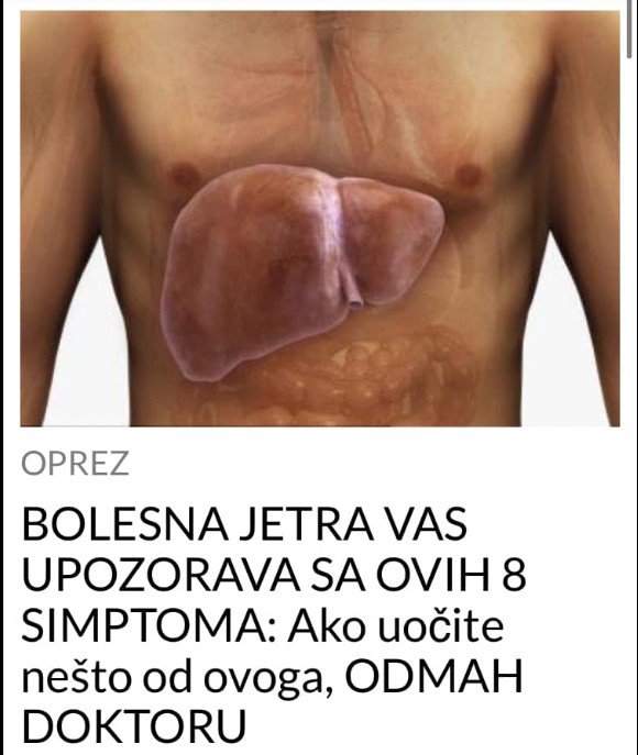 BOLESNA JETRA VAS UPOZORAVA SA OVIH 8 SIMPTOMA: Ako uočite nešto od ovoga, ODMAH DOKTORU