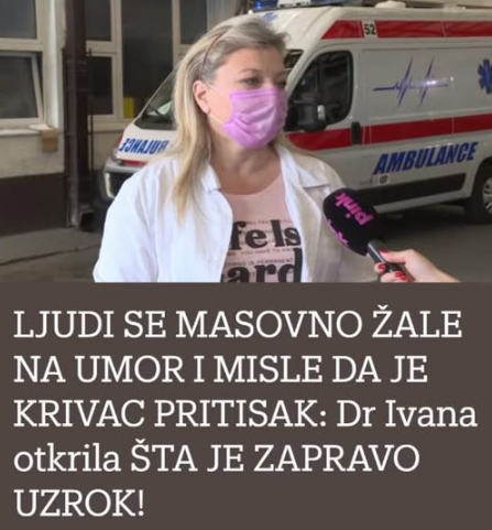 LJUDl SE MAS0VN0 ŽALE NA UM0R I MISLE DA JE KRIVAC PRITISAK: Dr Ivana otkrila ŠTA JE UZR0K!
